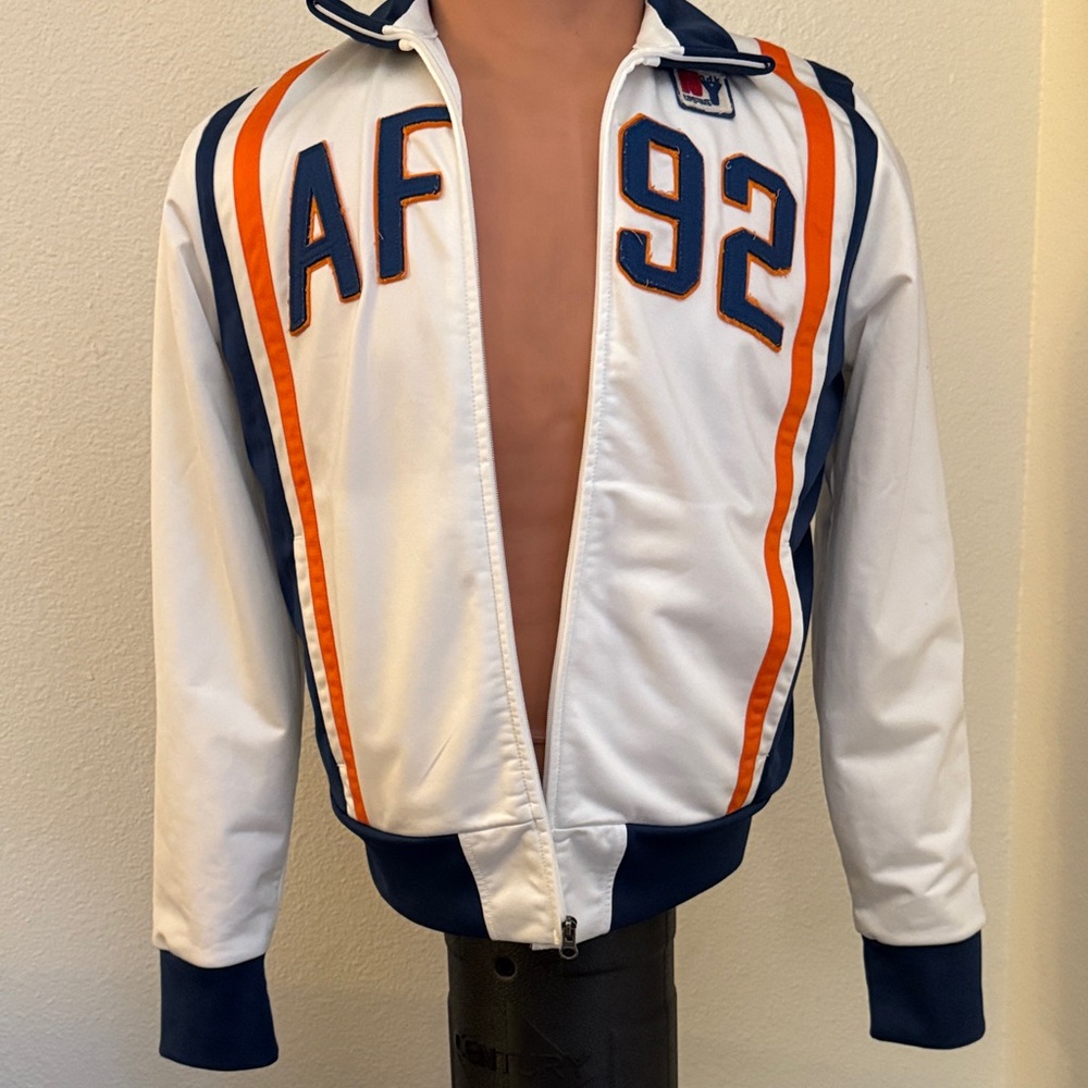 Abercrombie & Fitch Blue and White heavyweight track jacket